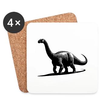 Riesiger Dino Brachiosaurus Dinosaurier - Untersetzer (4er-Set) - Weiß - Vorne