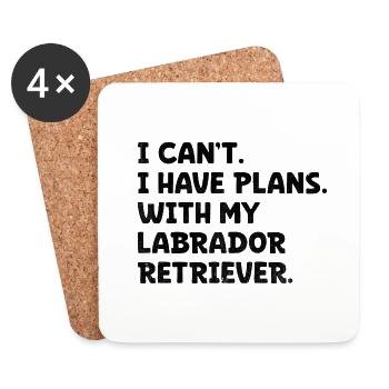 Je ne peux pas j’ai des projets avec mon labrador retriever la - Dessous de verre (lot de 4) - blanc - Devant