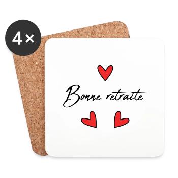 RETIREMENT. RETIREMENT. RETIRED. HAPPY RETIREMENT - Coasters (set of 4) - white - Front