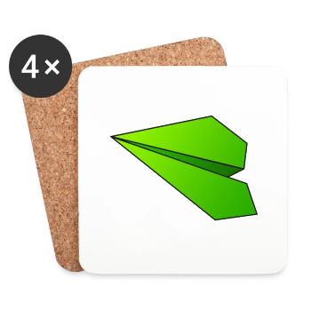 Airplane from paper design green - Untersetzer (4er-Set) - Weiß - Vorne