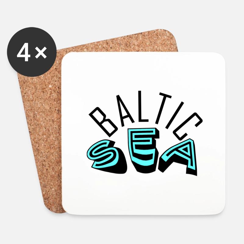 Baltic sea 1 - Coasters (set of 4) - white