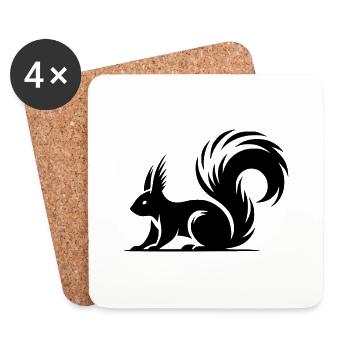 Schnelles Eichhörnchen Tinte Style Zeichnung - Untersetzer (4er-Set) - Weiß - Vorne
