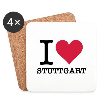 I Love Stuttgart - Coasters (set of 4) - white - Front