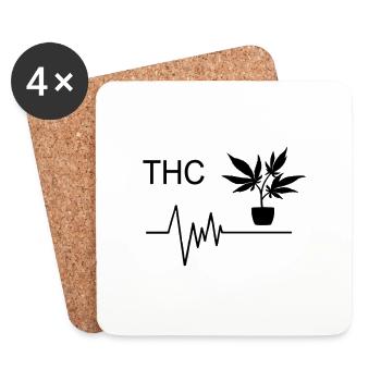 marijuana - Dessous de verre (lot de 4) - blanc - Devant