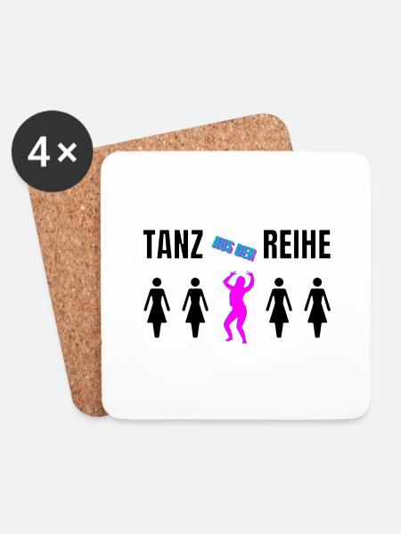 Tanz aus der Reihe individuell tanzen glücklich - Untersetzer (4er-Set) - Weiß