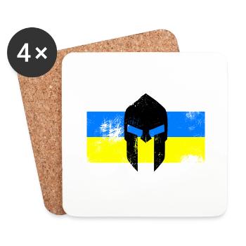 Ukraine Sparta Scratches - Untersetzer (4er-Set) - Weiß - Vorne