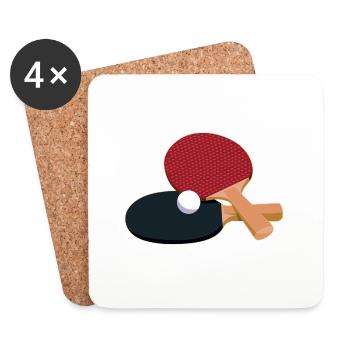 Table tennis bats Handle types Table Table tennis - Coasters (set of 4) - white - Front