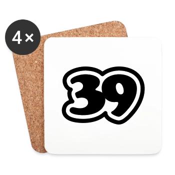 39 Japanese Slang Sankyu - Coasters (set of 4) - white - Front