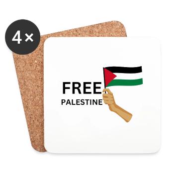 FREE PALASTINE | Gaza | Demonstration - Untersetzer (4er-Set) - Weiß - Vorne