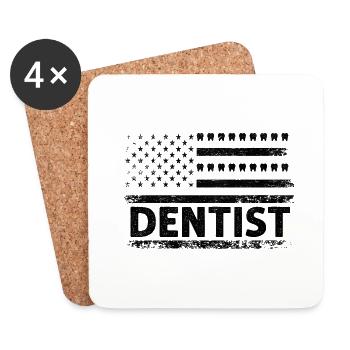 American Flag Dentist Dental Dentistry Patriot Den - Coasters (set of 4) - white - Front