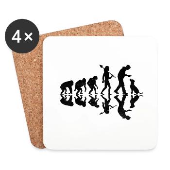 Evolution Labrador Retriever Retrievers de laboratoire - Dessous de verre (lot de 4) - blanc - Devant