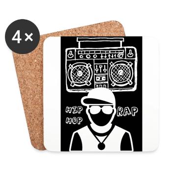 DER RAPPER und das Soundsystem - Untersetzer (4er-Set) - Weiß - Vorne