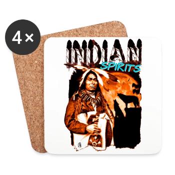 INDIAN SPIRITS 2 - Dessous de verre (lot de 4) - blanc - Devant