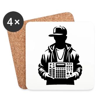 Beatmaker Holding Sampler - Coasters (set of 4) - white - Front