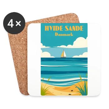 Hvide Sande, Danemark - Dessous de verre (lot de 4) - blanc - Devant