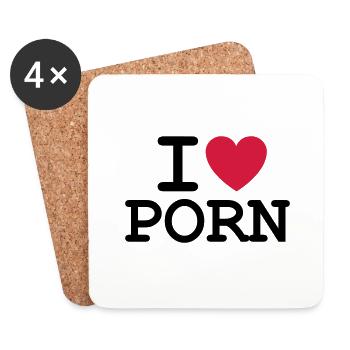 I Love Porn - Coasters (set of 4) - white - Front