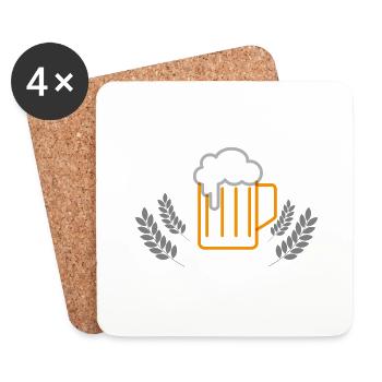 Bier Logo - Untersetzer (4er-Set) - Weiß - Vorne
