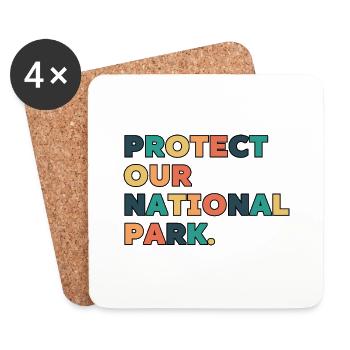 Retro Protect Our National Park - Coasters (set of 4) - white - Front