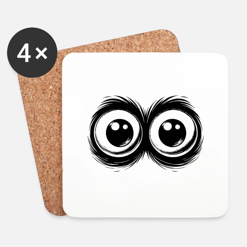 Lustige Augen mit durchdringendem Blick - Untersetzer (4er-Set) - Weiß