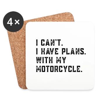 Je ne peux pas avoir de projets avec ma moto moto - Dessous de verre (lot de 4) - blanc - Devant
