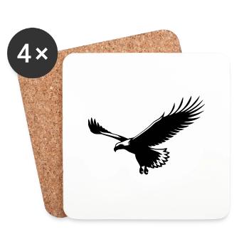 L’aigle s’élève dans les airs en vol thermique - Dessous de verre (lot de 4) - blanc - Devant