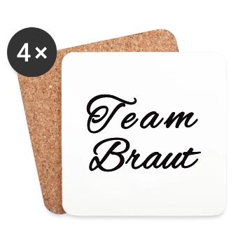 Team Braut - Untersetzer (4er-Set) - Weiß - Vorne