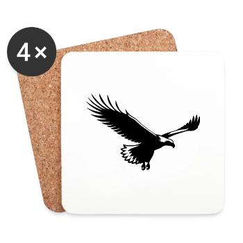 Eleganter Segelflieger Adler auf breiten Schwingen - Untersetzer (4er-Set) - Weiß - Vorne