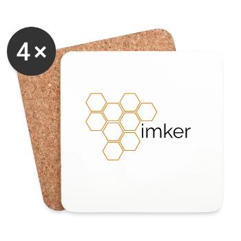 Imker - Design mit Honigwaben - Untersetzer (4er-Set) - Weiß - Vorne