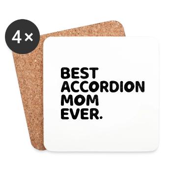 Beste Akkordeonmutter aller Zeiten Akkordeons Akkordeonist Mu - Untersetzer (4er-Set) - Weiß - Vorne