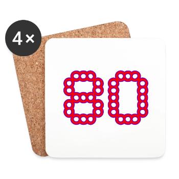 80. 80 YEARS. 80th ANNIVERSARY. 80 YEARS ANNIVERSARY. - Coasters (set of 4) - white - Front