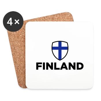 National Flag of Finland - Coasters (set of 4) - white - Front