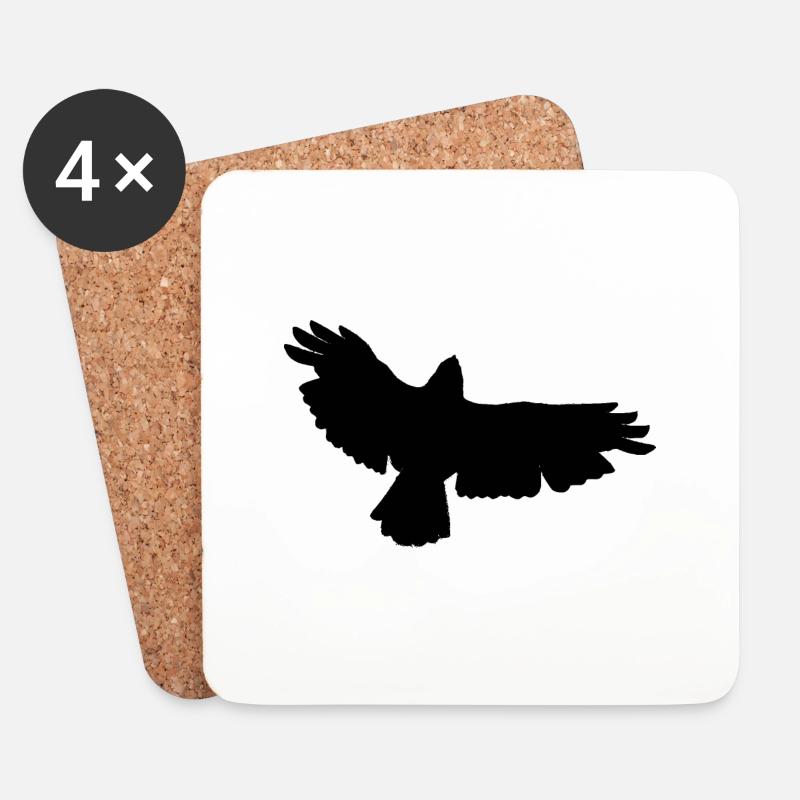 Raubvogel Design - Untersetzer (4er-Set) - Weiß