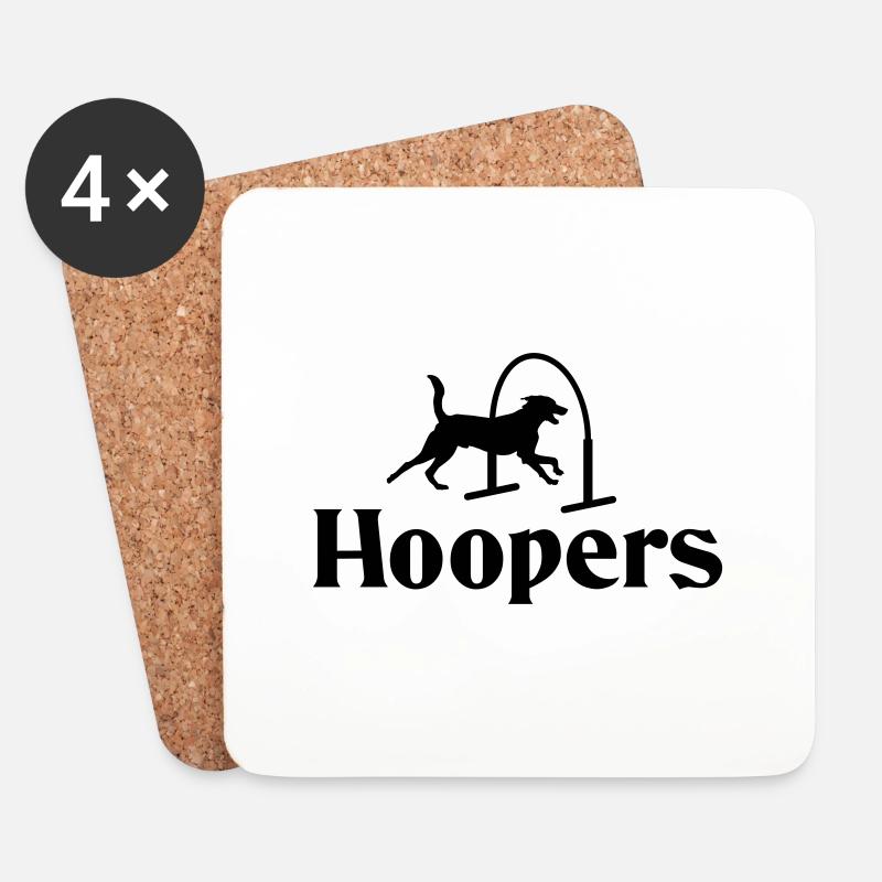 Hoopers ohne Querstrebe Hundesport Nr 4 - Untersetzer (4er-Set) - Weiß