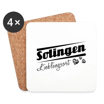 Solingen - Lieblingsort mit Stadtnamen - Untersetzer (4er-Set) - Weiß - Vorne