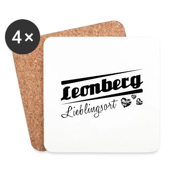 Leonberg - Lieblingsort mit Stadtnamen - Untersetzer (4er-Set) - Weiß - Vorne