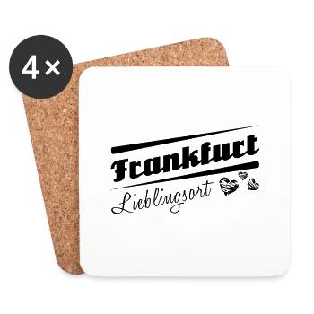 Frankfurt - Lieblingsort mit Stadtnamen - Untersetzer (4er-Set) - Weiß - Vorne