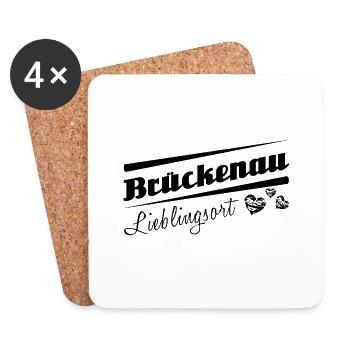 Brückenau - Lieblingsort mit Stadtnamen - Untersetzer (4er-Set) - Weiß - Vorne