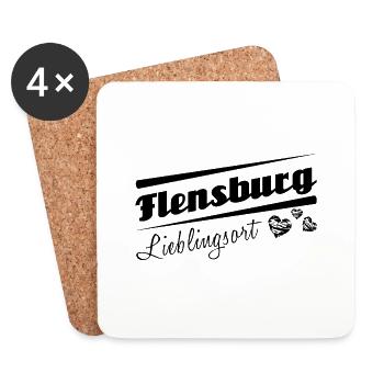 Flensburg - Lieblingsort mit Stadtnamen - Untersetzer (4er-Set) - Weiß - Vorne