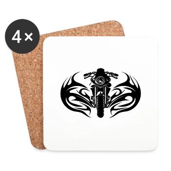 Style Splash Tattoo de course de moto - Dessous de verre (lot de 4) - blanc - Devant