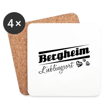 Bergheim - Lieblingsort mit Stadtnamen - Untersetzer (4er-Set) - Weiß - Vorne