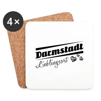 Darmstadt - Lieblingsort mit Stadtnamen - Untersetzer (4er-Set) - Weiß - Vorne