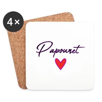 PAPOUNET. DAD. FATHER'S DAY. HAPPY FATHER'S DAY - Coasters (set of 4) - white - Front