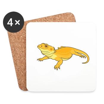 Beard agama take it easy - Coasters (set of 4) - white - Front
