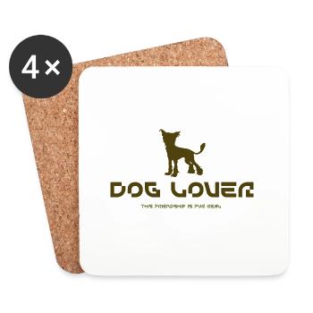 Dog Lover i love dogs - Untersetzer (4er-Set) - Weiß - Vorne