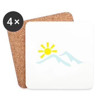 montagne - Dessous de verre (lot de 4) - blanc - Devant