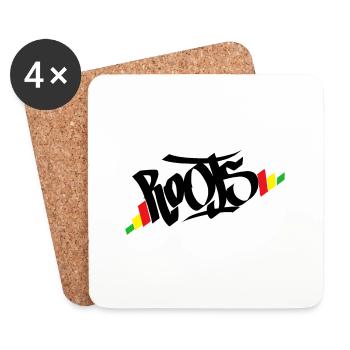 Roots Reggae Rasta - Untersetzer (4er-Set) - Weiß - Vorne