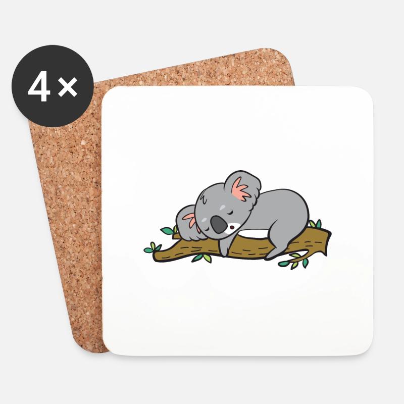 Ein süsser Koala schläft. - Untersetzer (4er-Set) - Weiß