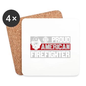 | Fire Brigade Hero | Glory to the firefighters - Coasters (set of 4) - white - Front