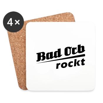 Bad Orb rockt - Textdesign mit Stadtnamen - Untersetzer (4er-Set) - Weiß - Vorne