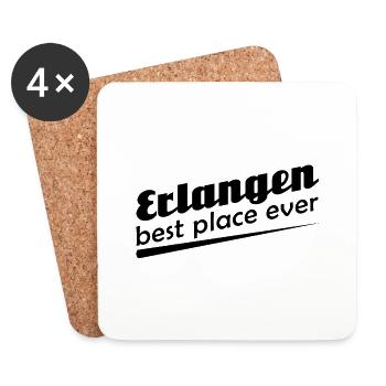 Erlangen - Stadt best place ever - Untersetzer (4er-Set) - Weiß - Vorne